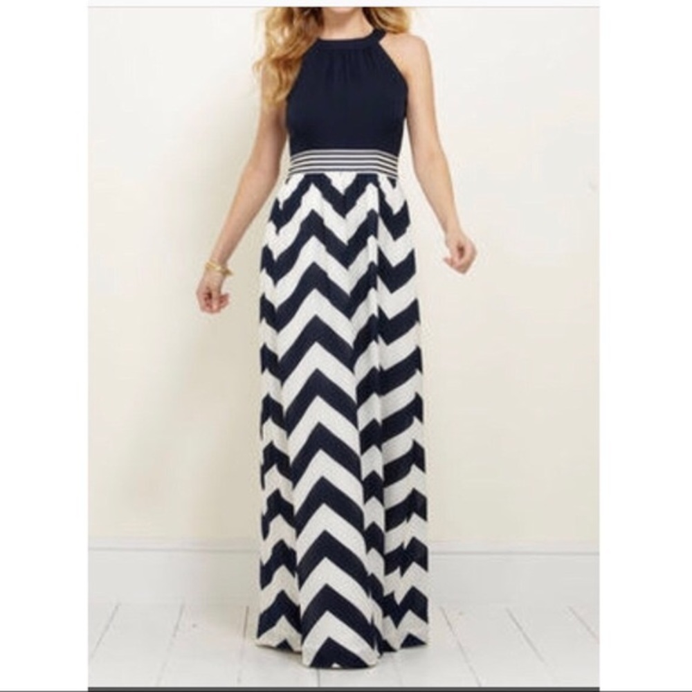 Vineyard Vines Chevron Maxi Dress - 16 - NWT!